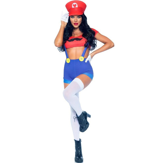 LEG AVENUE - SEXY KOSTUUM MARIO BROS ROOD/BLAUW S
