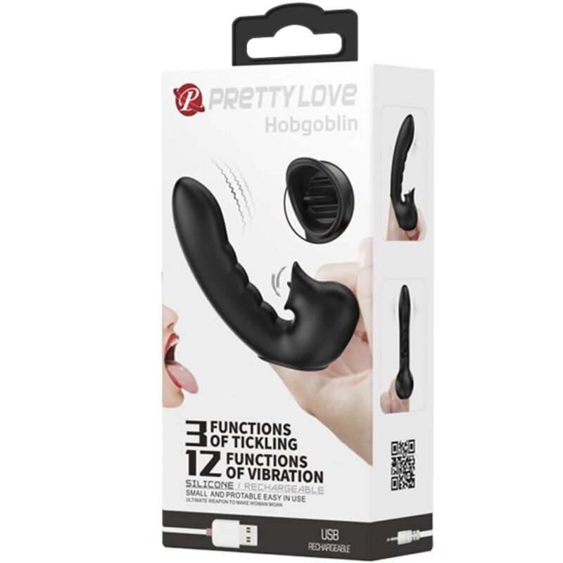 PRETTY LOVE - HOBGOBLIN TRILLENDE VINGERHOES 12 TRILLINGEN + CLITORISSTIMULATOR ZWART