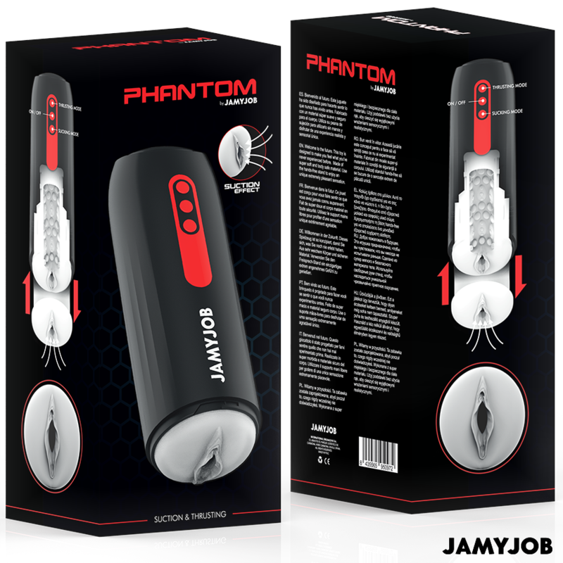 JAMYJOB - PHANTOM AUTOMATISCHE VAGINA MASTURBATOR 5 ZUIG- EN STOOTMODI