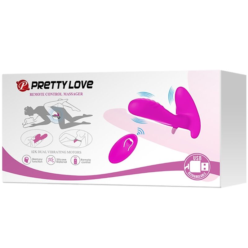 PRETTY LOVE - MASSAGER & VIBRATOR 12 TRILLINGEN AFSTANDSBEDIENING PAARS