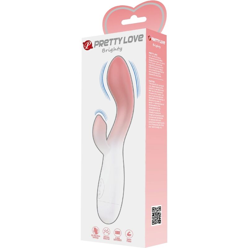 PRETTY LOVE - BRIGHTY G-SPOT VIBRATOR + KLITORISSTIMULATOR 30 TRILLINGEN ROZE