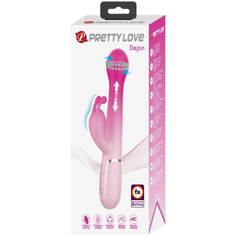 PRETTY LOVE - DEJON 3 IN 1 MULTIFUNCTIONEEL KONIJN VIBRATOR ROZE