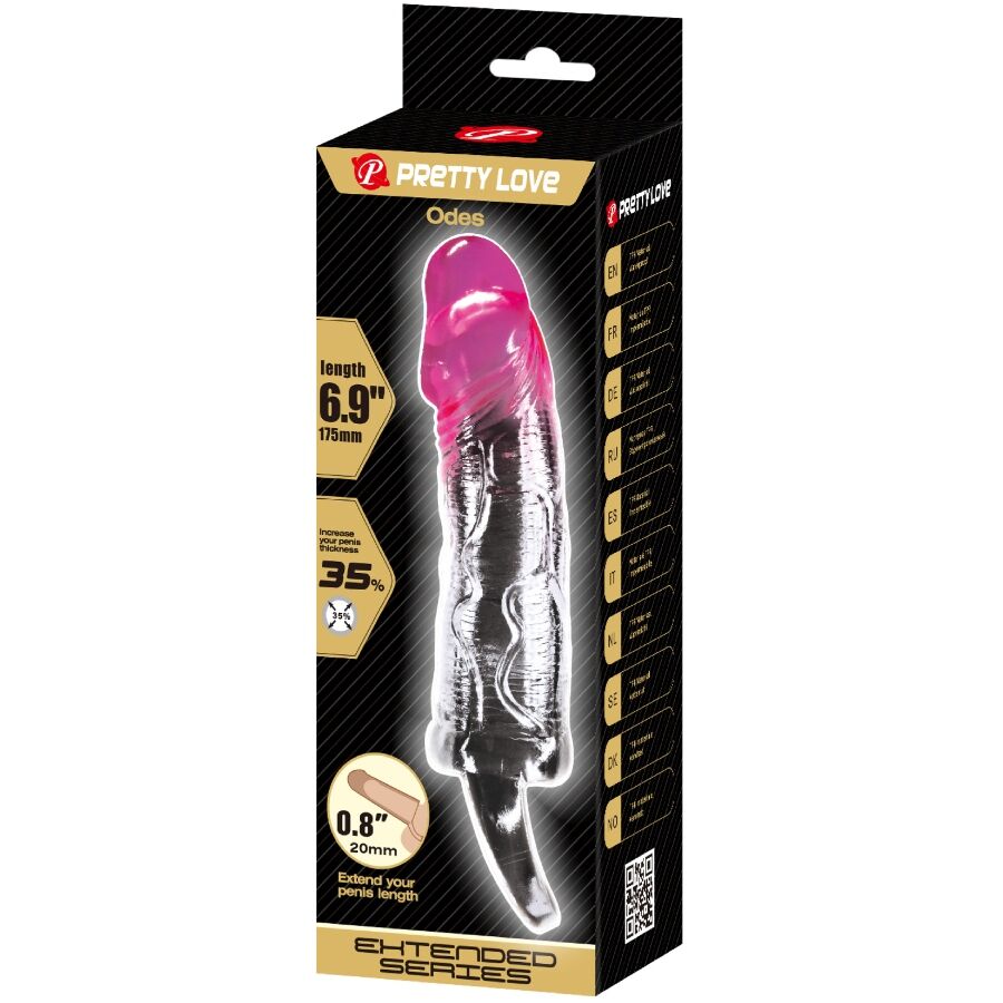PRETTY LOVE - ODES REALISTIC 2 CM VERGROTINGSCONDOOM VOOR PENIS ROZE