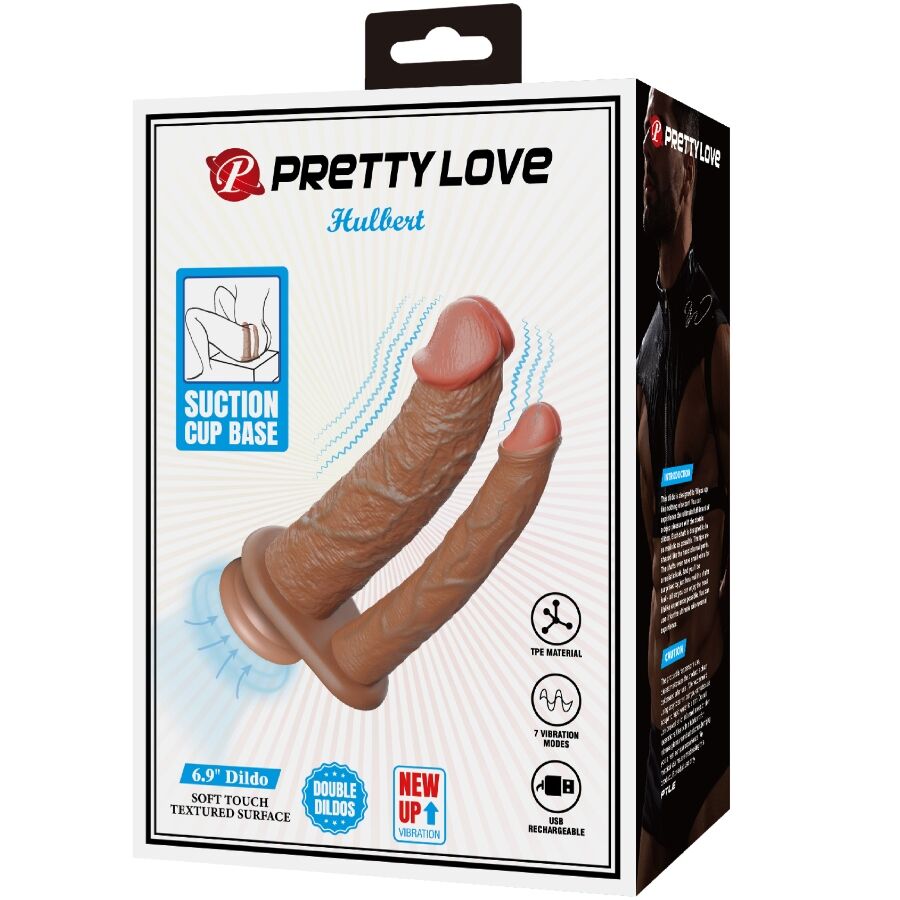 PRETTY LOVE - HULBERT DUBBELE REALISTISCHE DILDO MET TRILLING MULATO