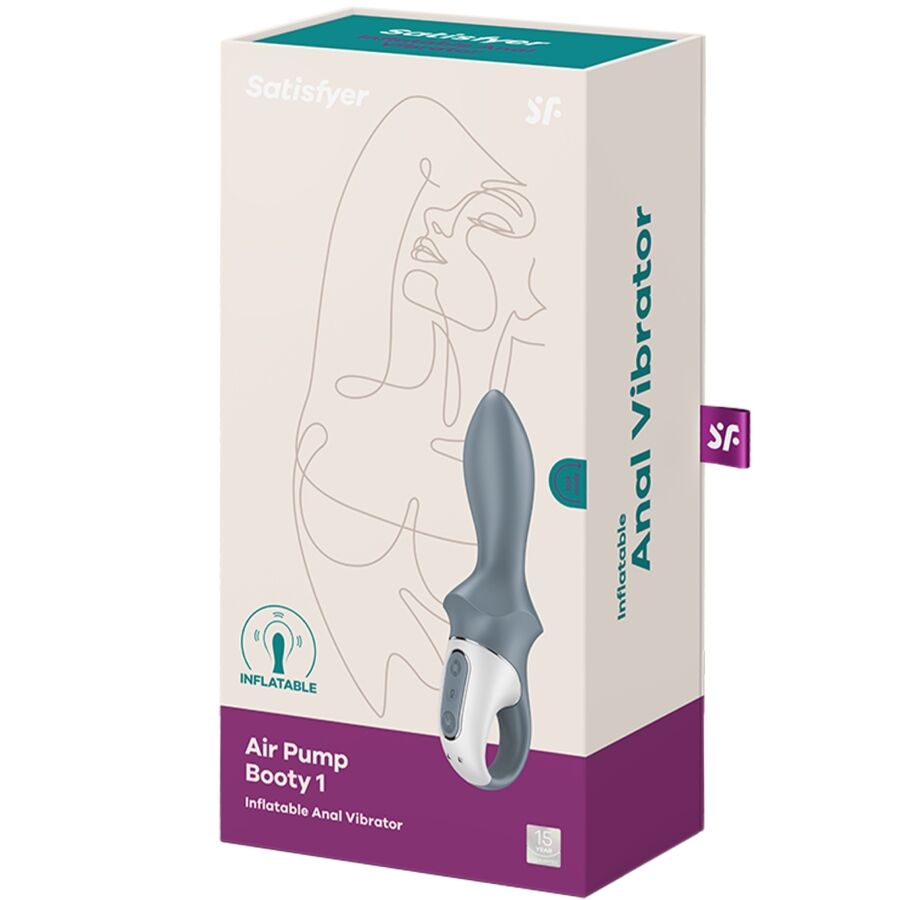 SATISFYER - AIR PUMP BOOTY 1 ANALE OPBLAASBARE VIBRATOR GRIJS