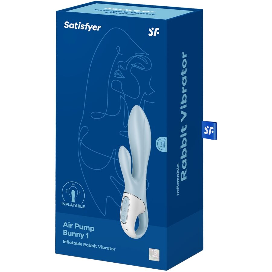 SATISFYER - AIR PUMP BUNNY 1 OPBLAASBARE KONIJN VIBRATOR BLAUW