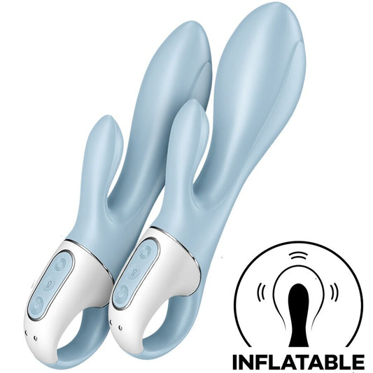 SATISFYER - AIR PUMP BUNNY 1 OPBLAASBARE KONIJN VIBRATOR BLAUW