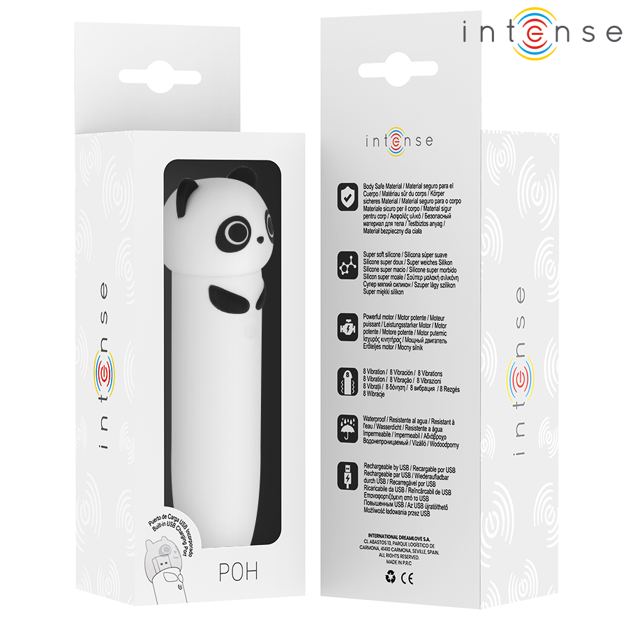 INTENSE - POH PANDA TRILLENDE KOGEL USB OPLAADBAAR 10 X 2,2 CM