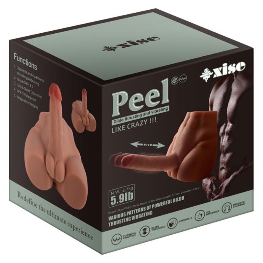XISE - PEEL DILDO AARS REALISTISCHE DILDO MASTURBATOR VOORWAARTSE POSITIE MET STOTEN 17,5 CM