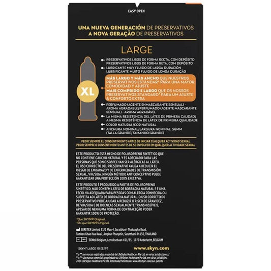 SKYN - LARGE EXTRA AANPASSING CONDOMS 10 STUKS