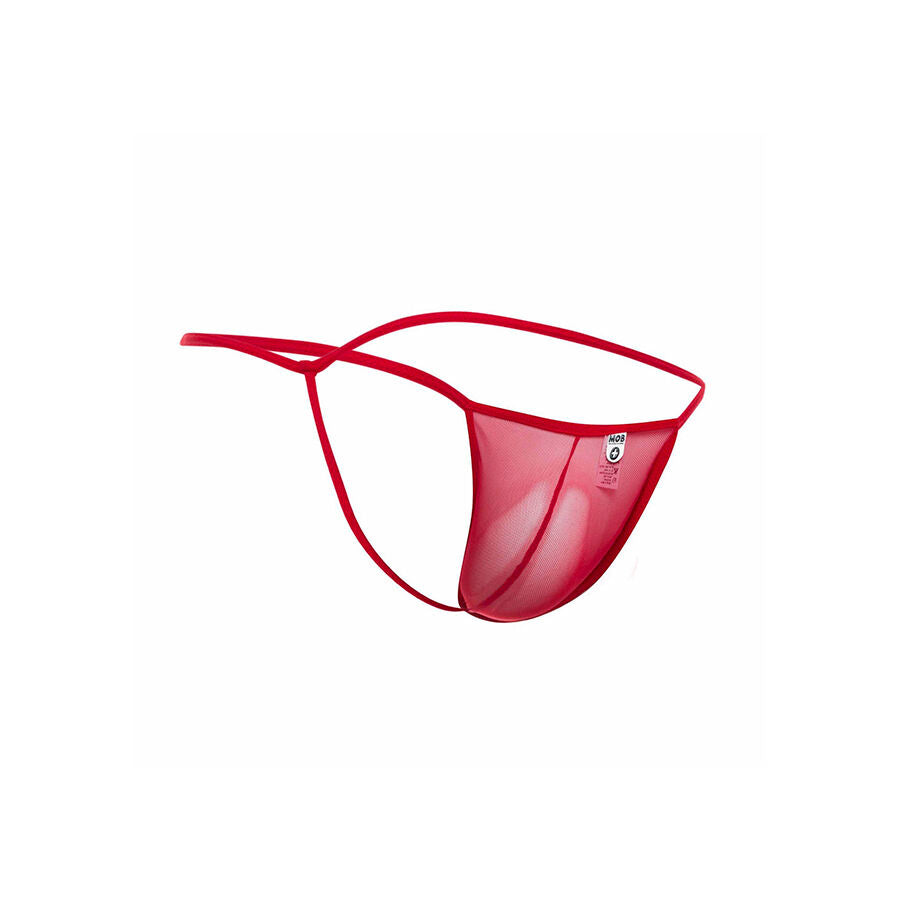 MOB - RED T-SHAPED TRANSPARENT THONG SIZE S/M