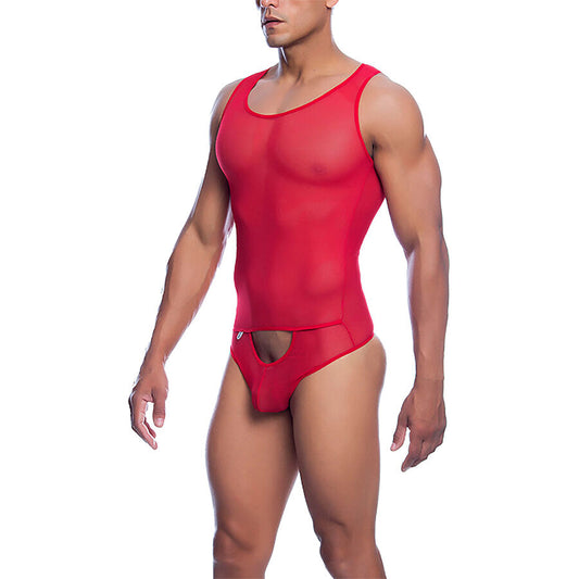 MOB - RODE TRANSPARANTE BODYSHIRT MAAT S/M