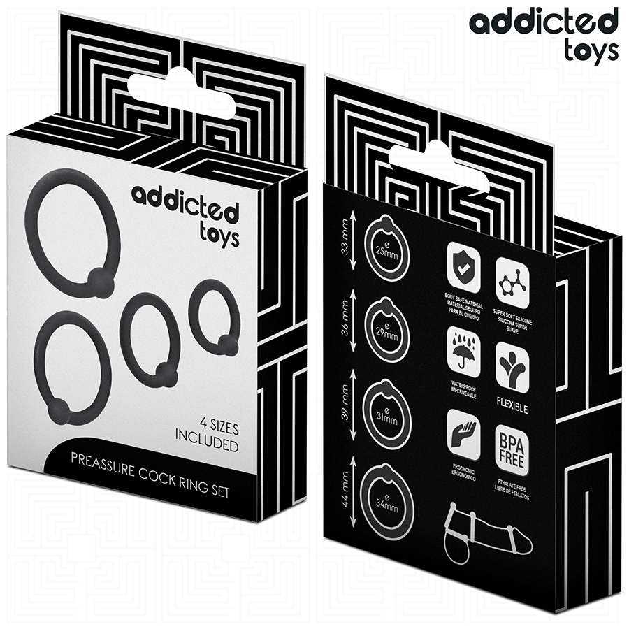 ADDICTED TOYS - SET VAN DRUK SILICONEN RINGEN