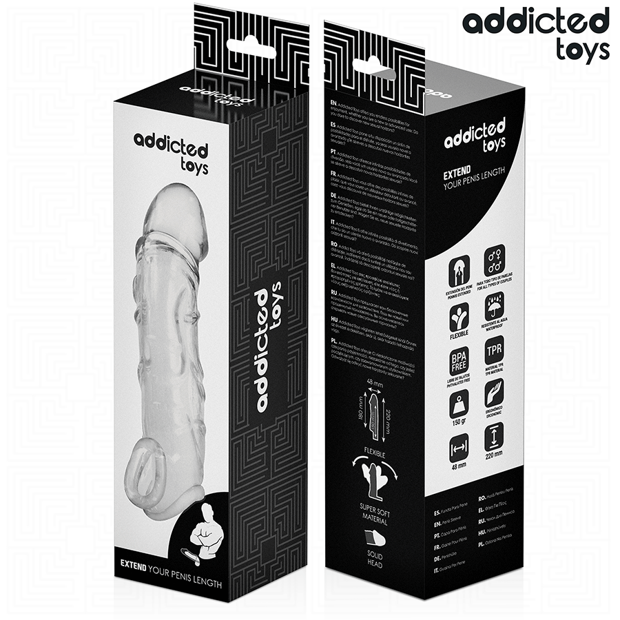 ADDICTED TOYS - TRANSPARANTE PENISVERLENGER 27 CM