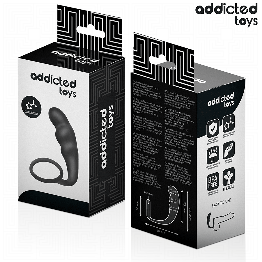ADDICTED TOYS - BUTTPLUG MET RING SILICONE MODEL 4