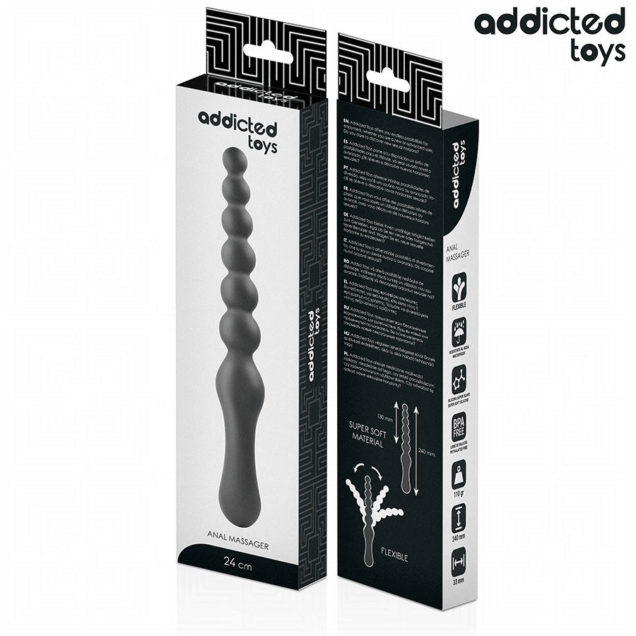 ADDICTED TOYS - DUBBELE ANAAL MASSAGER SILICONE 24 CM