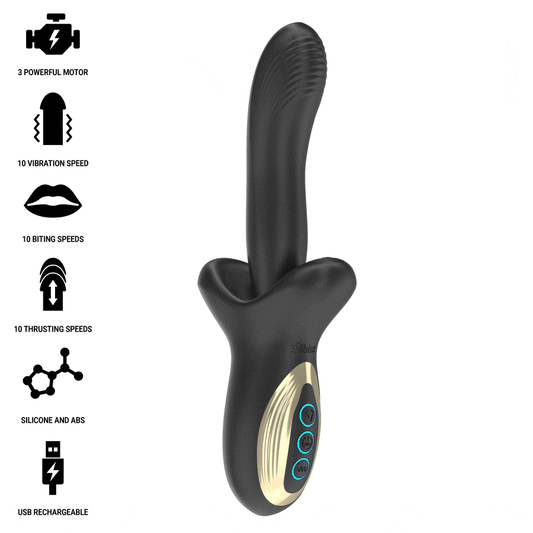IBIZA - KRACHTIGE VIBRATOR MET STUWENDE EN BIJTENDE WERKING