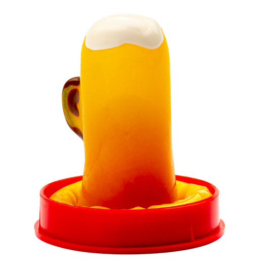CONDOMERIE - HANDGESCHILDERDE FUN CONDOMS GLAS BIER