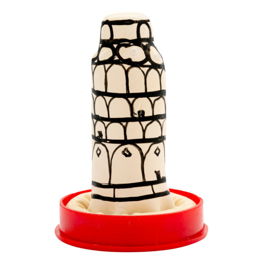CONDOMERIE - HANDGESCHILDERDE FUN CONDOMS PISA TOREN