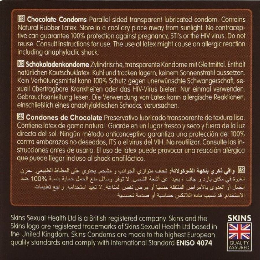 SKINS - CHOCOLADE PREMIUM CONDOMS PAK 4