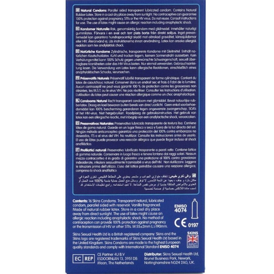 SKINS - NATUURLIJKE PREMIUM CONDOMS PAK 16