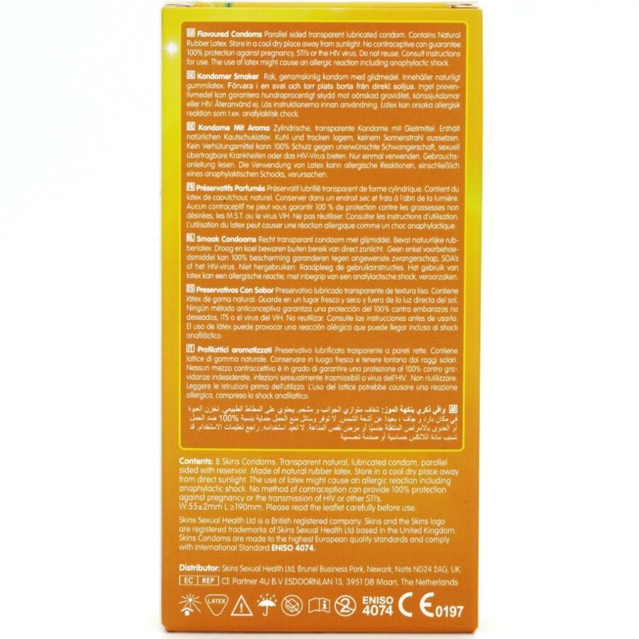 SKINS - BANANA PREMIUM CONDOMS PAK 8