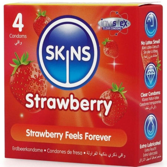 SKINS - AARDBEI PREMIUM CONDOMS PAK 4