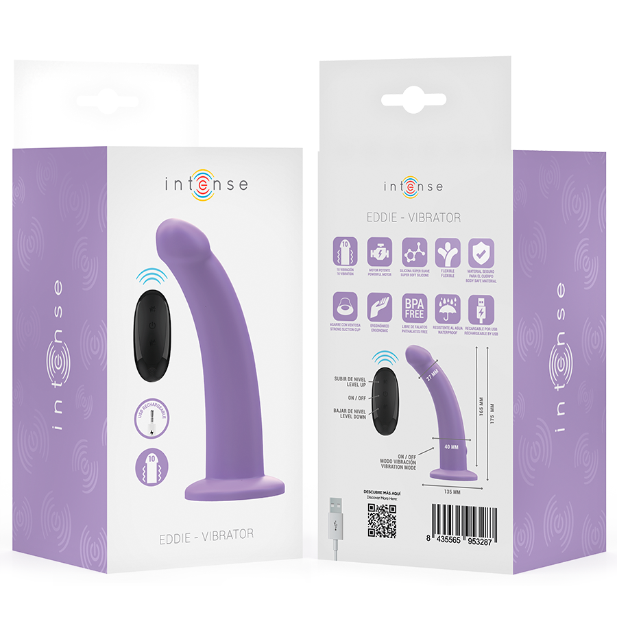 INTENSE - EDDIE VIBRATOR 17,5 CM 10 VIBRATIES PAARS AFSTANDSBEDIENING