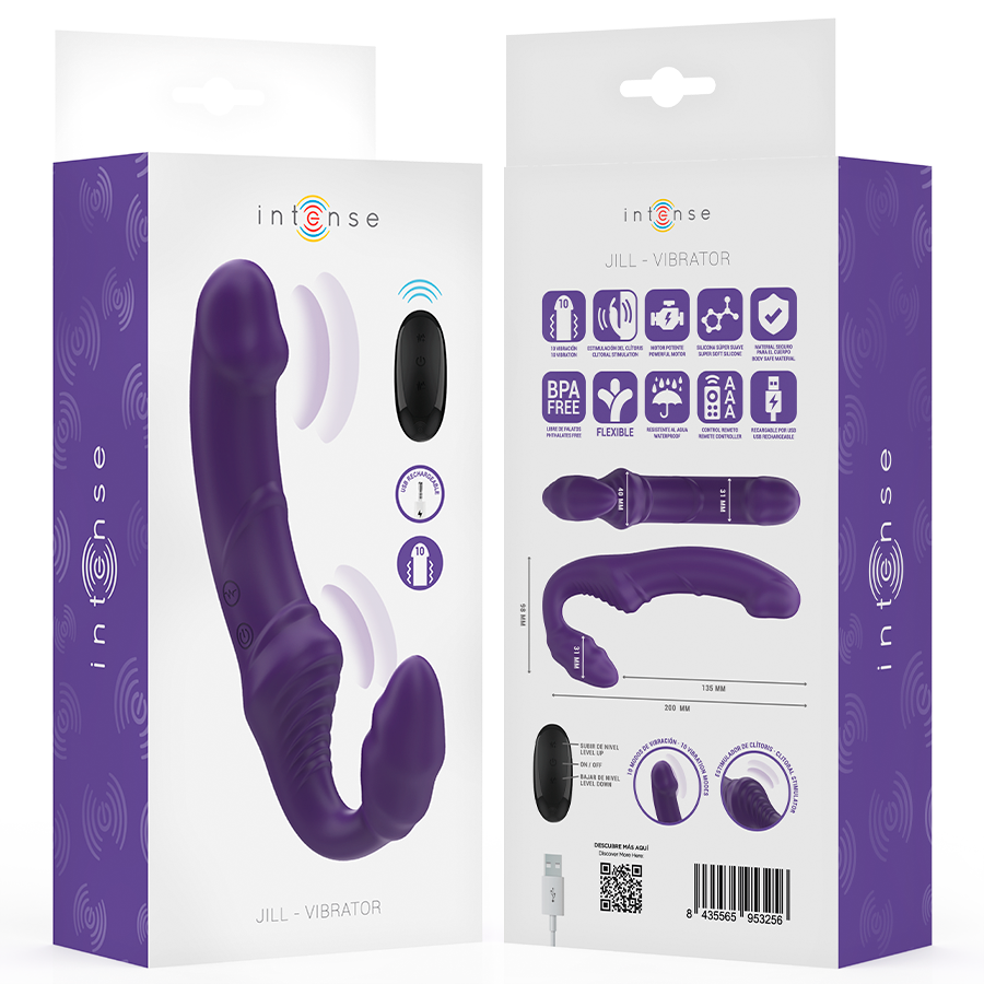 INTENSE - JILL DUBBELE VIBRATOR 20 CM PAARS AFSTANDSBEDIENING