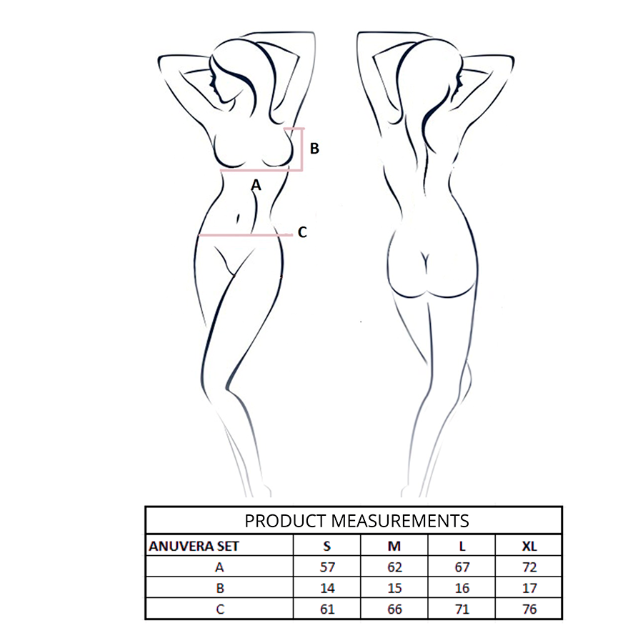 PASSION - ANUVERA BRA + THONG SET BLACK S/M