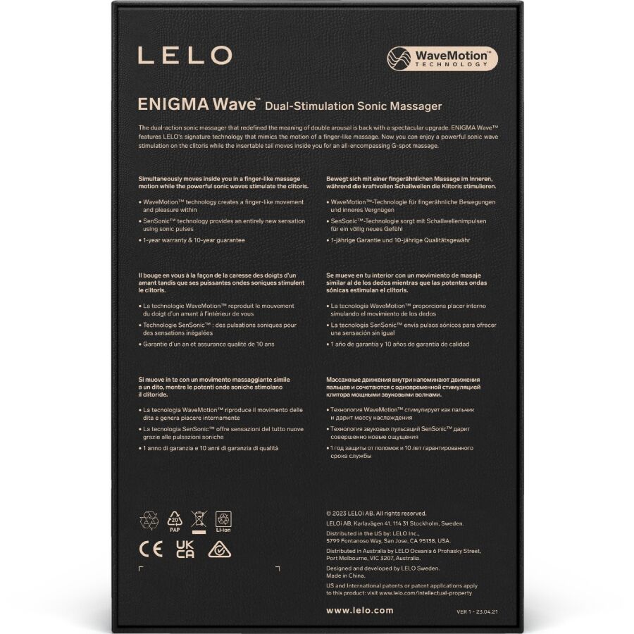 LELO - ENIGMA WAVE Drievoudige vibratiemassager zwart