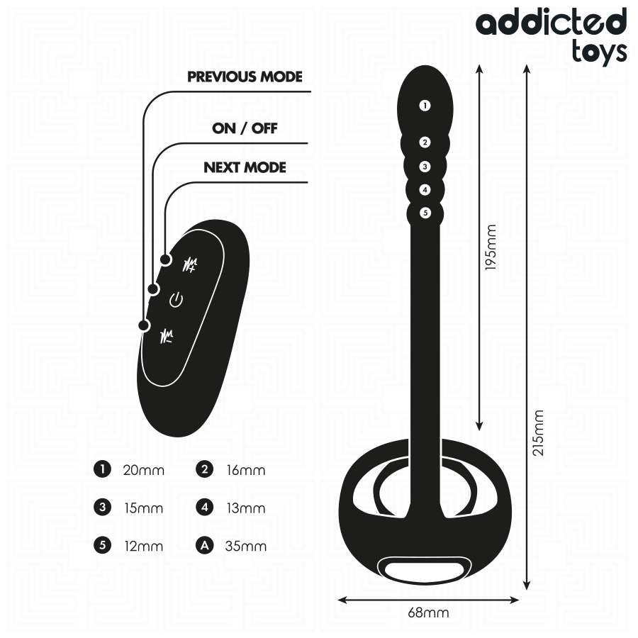 ADDICTED TOYS - P-SPOT VIBRERENDE PENISRING AFSTANDSBEDIENING