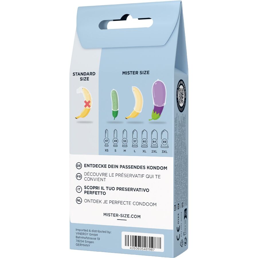 MISTER SIZE - TESTSET 3 CONDOMS IN VERSCHILLENDE MATEN + MEETLINT
