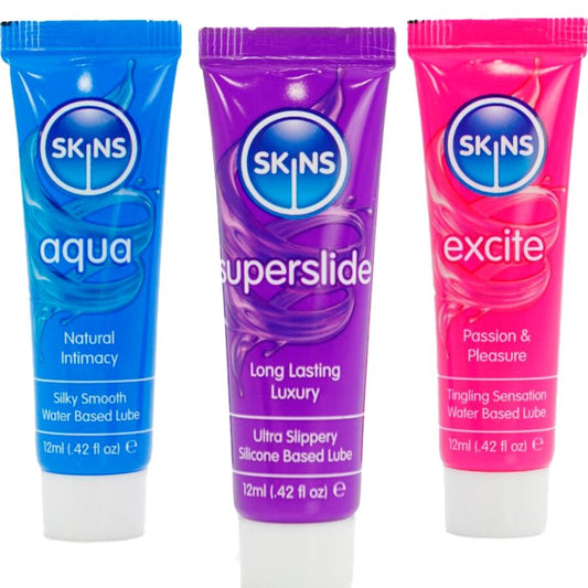 SKINS - VITAL LUBES KIT AQUA, SUPERSLIDE & EXCITE GLIJMIDDELEN 3 x 12 ML