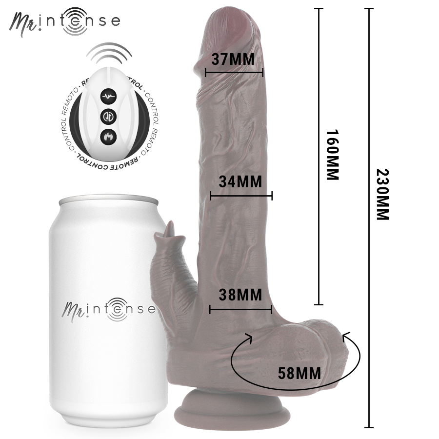 DHR INTENS - MORGAN REALISTISCHE MULTIFUNCTIONELE POP MET TRILLING EN OMHOOG EN OMLAAG AFSTANDSBEDIENING 23 CM -O- 3.5 CM