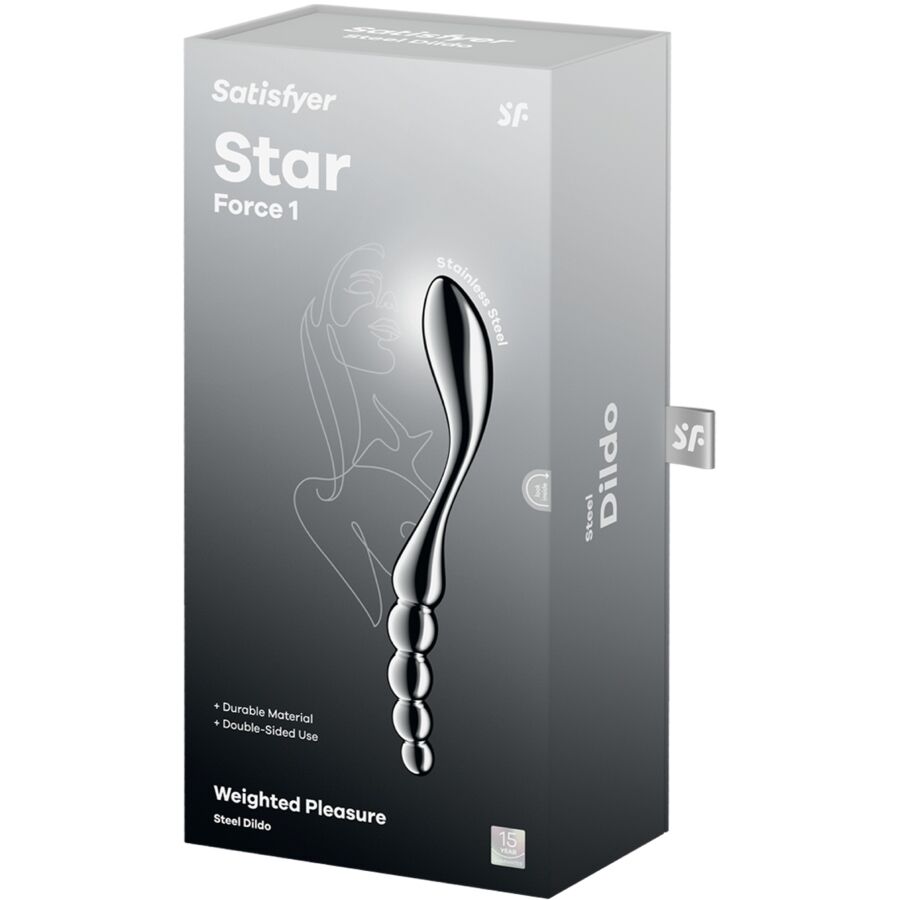SATISFYER - STAR FORCE 1 RVS DUBBELZIJDIGE DILDO
