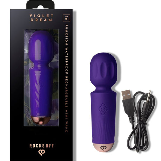 ROCKS-OFF - MINI OPLAADBARE WAND 16 FUNCTIES VIOLET DREAM