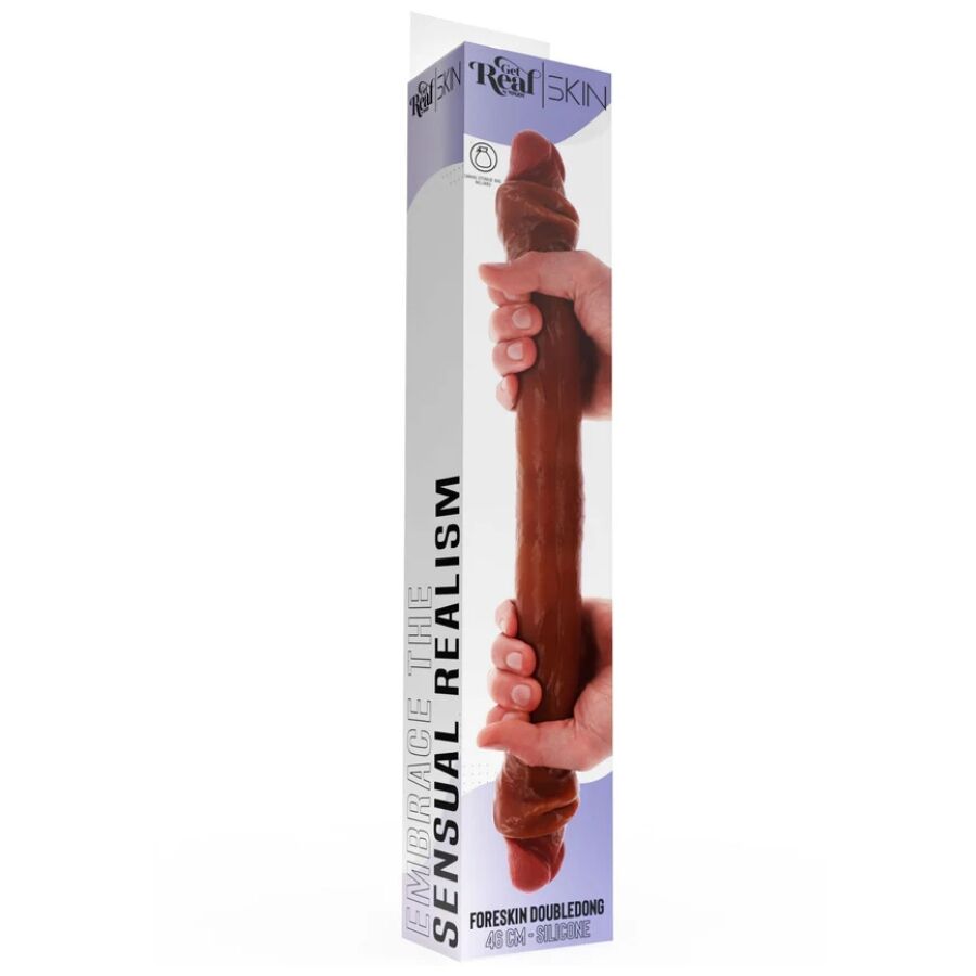 GET REAL - DUBBELZIJDIGE SILICONEN DILDO KARAMEL 46 CM