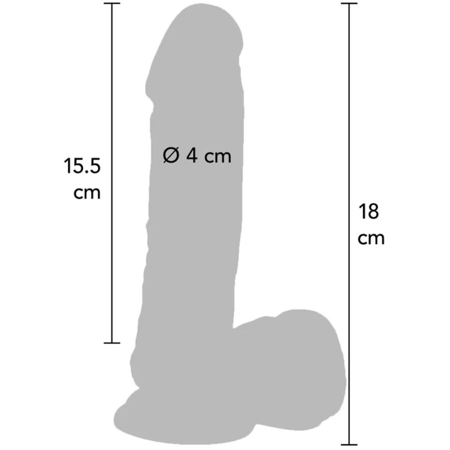 GET REAL - DILDO 18 CM MET BALLEN VIBRATOR HUID