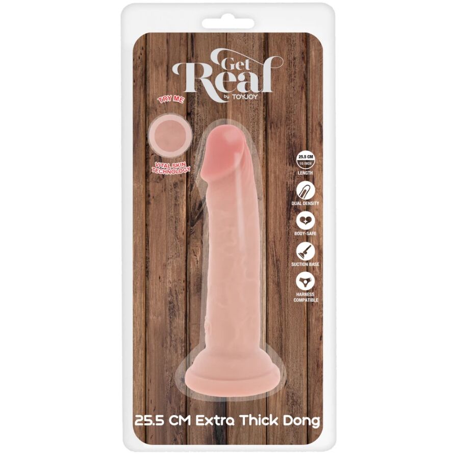 GET REAL - DELUXE DIKKE DUBBELE-DICHTHEID TPE DILDO 25.5 CM
