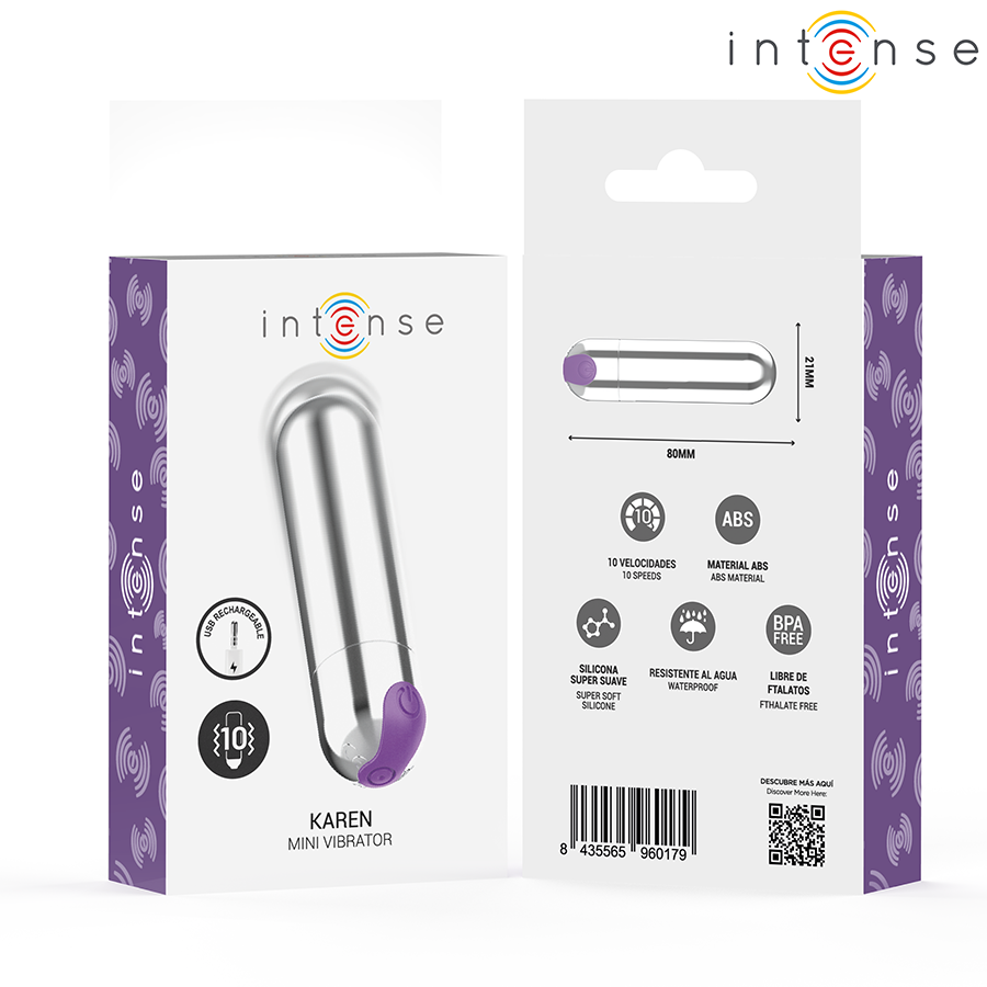 INTENSE - KAREN MINI VIBRATOR OPLAADBAAR ZILVER