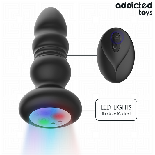ADDICTED TOYS - STUWENDE VIBRERENDE ANAALPLUG, AFSTANDSBEDIENING MET LED-LICHT