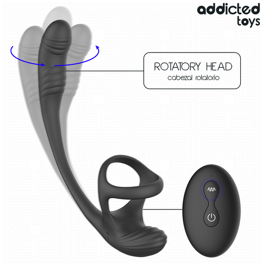 ADDICTED TOYS - ANAALPLUG MET TRILLING EN 360º GOLVENDE- EN TEELBALSTIMULATOR