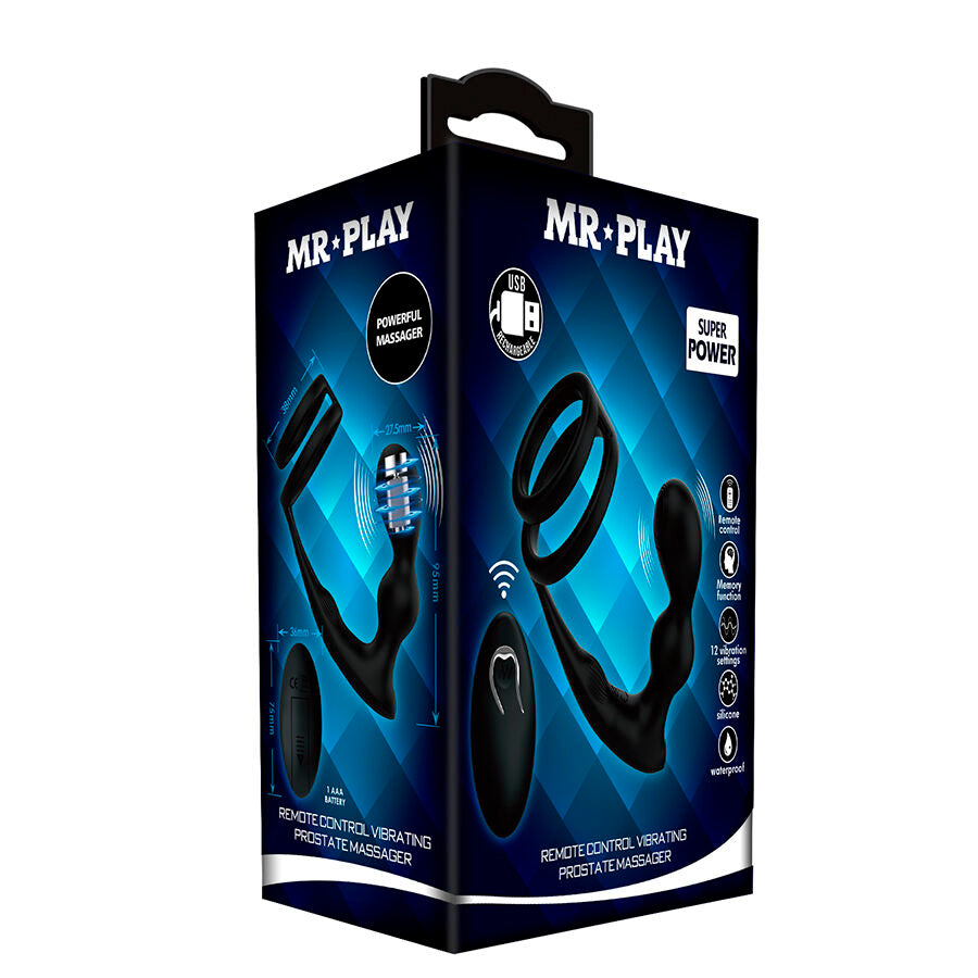 MR PLAY - TRILLENDE ANAALPLUG MET PENISRING AFSTANDSBEDIENING