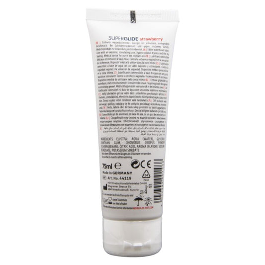 HOT - SUPERGLIDE EETBAAR GLIJMIDDEL OP WATERBASIS AARDBEI 75 ML