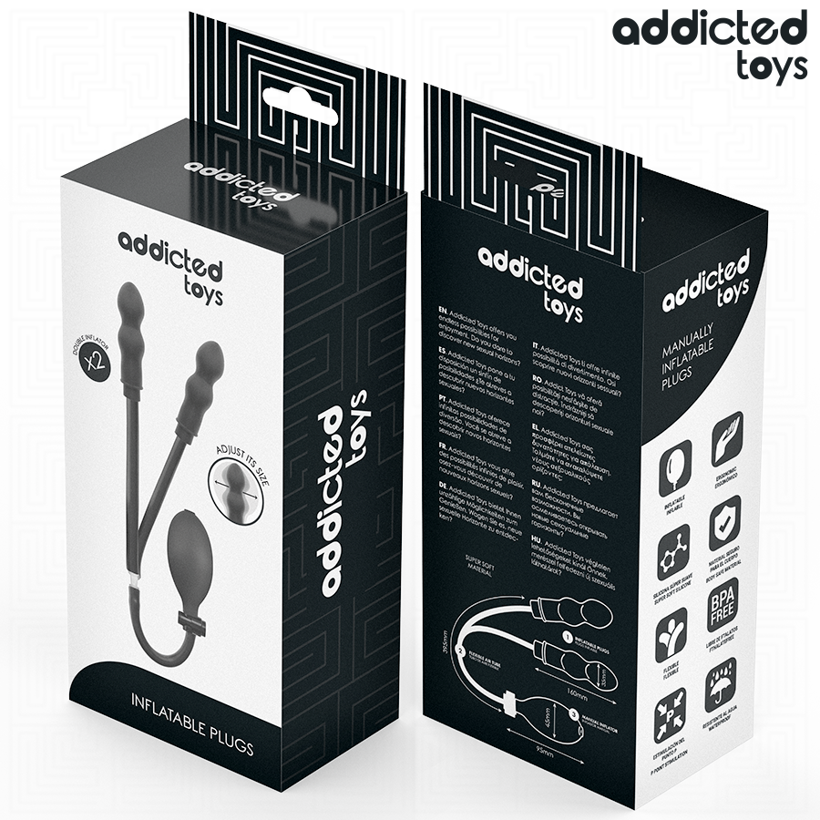 ADDICTED TOYS - OPBLAASBARE DUBBELE BUTTPLUG MODEL 1