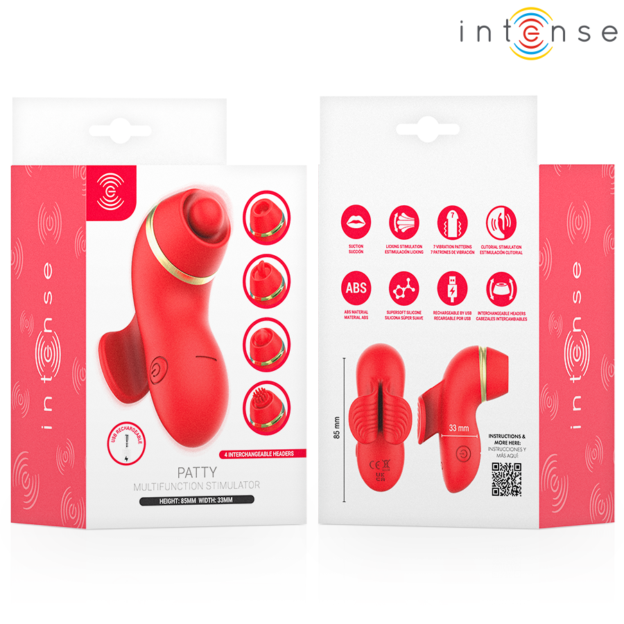 INTENS - PATTY-STIMULATOR MET 4 KOPPEN, ZUIGEN, KLOPPEN, KITZELEN EN LIKKEN