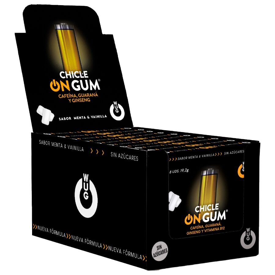 WUG GUM - MET CAFEÏNE, GINSENG EN GUARANA GOM | DISPLAY 12 X 8 STUKS