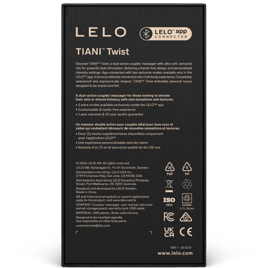 LELO - TIANI TWIST PAARTJESVIBRATOR LAVENDEL