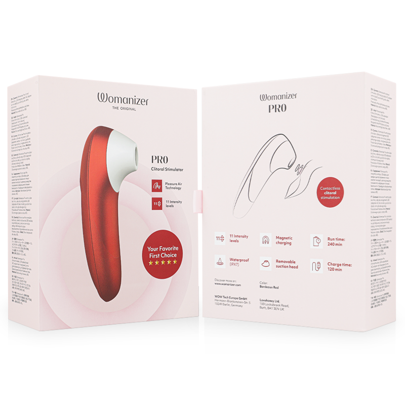 WOMANIZER - PRO VIBRERENDE CLITORISSTIMULATOR BORDEAUXROOD